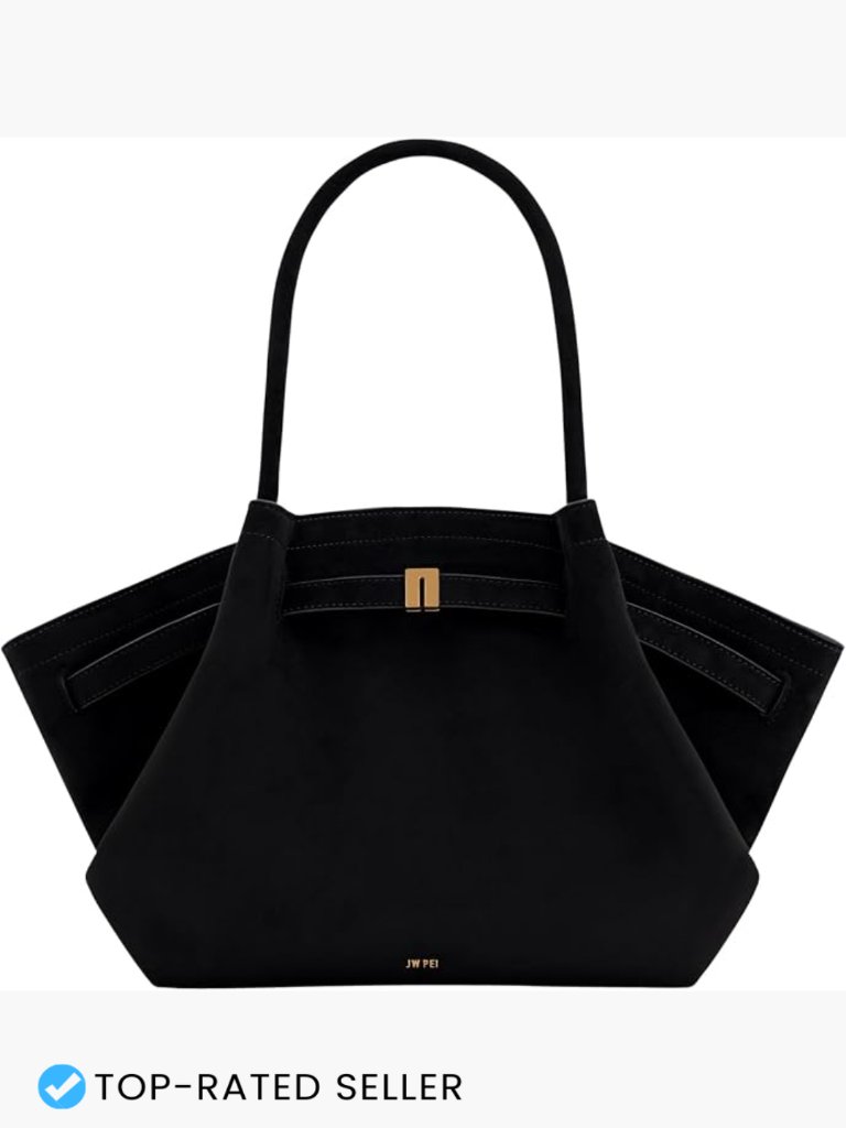 Medium Faux Suede Tote Bag Minimal Hand Shoulder Everyday Casual Chic